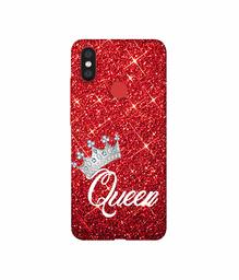 Amazon Brand - Solimo Designer Queen On Red Glitter 3D Printed Hard Back Case Mobile Cover for Xiaomi Mi A2