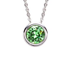 Collana con ciondolo in cristallo Swarovski placcato argento,Peridoto