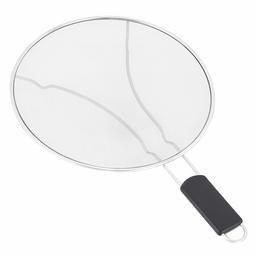 AmazonCommercial Stainless Steel Fine Mesh Frying Pan Splatter Screen with Non-Slip Grip Handle