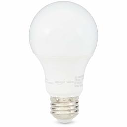 AmazonBasics – Bombilla LED equivalente a regulable, 10.000 horas de vida útil, A19 (enchapada)