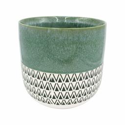 Amazon Brand – Stone & Beam Mid-Century Two-Toned Planter, 10.53