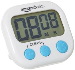 AmazonBasics - Timer digitale da cucina con cronometro (Pila AAA inclusa)