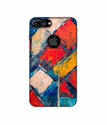 Amazon Brand - Solimo Designer Dark Multicolor Blocks 3D Printed Hard Back Case Mobile Cover for Apple iPhone 7 Plus (Logo Cut)