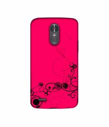 Amazon Brand - Solimo Designer Black Pattern on Pink 3D Printed Hard Back Case Mobile Cover for LG Stylus 3