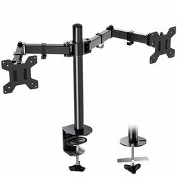 Eono by Amazon - Dual Monitor Arm Desk Mount Height Adjustable PC Monitor Stand Mount Fits Most Monitors up to 27