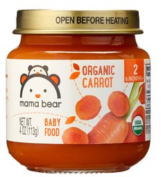 Mama Bear Organic Stage 2 Baby Food, Carrot, 4 Ounce Jars