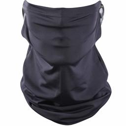 AWLE Cooling Face Bandana with Ear Loops Outdoor Walking Face Covering Tube Balaclava Ear Holes Elastic Neck Gaiters Multifunction 1 Pc Black