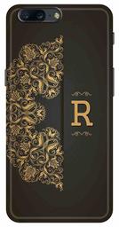 Amazon Brand - Solimo Designer Black Pattern Alphabet-R 3D Printed Hard Back Case Mobile Cover for OnePlus 5