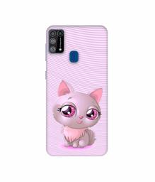 Amazon Brand - Solimo Designer Cute Pink Cat 3D Printed Hard Back Case Mobile Cover for Samsung Galaxy M31