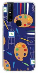 Amazon Brand - Solimo Designer Multicolor Painting Utensils Printed Soft Back Case Mobile Cover for Vivo V15