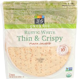 365 Organic Rustic White Thin & Crispy Pizza Crusts (2 Pack)