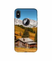 Amazon Brand - Solimo Designer Hut 3D Printed Hard Back Case Mobile Cover for Apple iPhone X (Logo Cut)