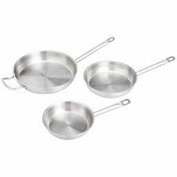 AmazonCommercial roestvrij staal aluminium gelaste fris-pan-set met 8 inch, 9 1/2