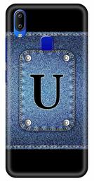 Amazon Brand - Solimo Designer Button Jeans Alphabet-U 3D Printed Hard Back Case Mobile Cover for Vivo Y93