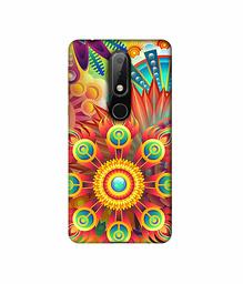 Amazon Brand - Solimo Designer Rangoli 3D Printed Hard Back Case Mobile Cover for Nokia 6.1 Plus