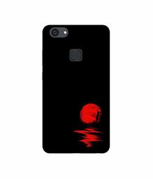 Amazon Brand - Solimo Designer Red Moon UV Printed Soft Back Case Mobile Cover for Vivo V7 Plus