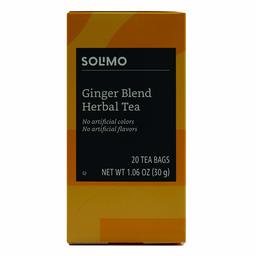 Amazon Brand - Solimo Ginger Herbal Tea Bags, 20 Count