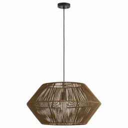 Amazon Brand – Rivet Rustic Natural Material Construction Pendant Light with Bulb, 60