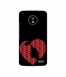 Amazon Brand - Solimo Designer Heart Shape Lady with Glitter 3D Printed Hard Back Case Mobile Cover for Motorola Moto E4