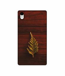 Amazon Brand - Solimo Designer Leaf on Wood 3D Printed Hard Back Case Mobile Cover for Sony Xperia Z2