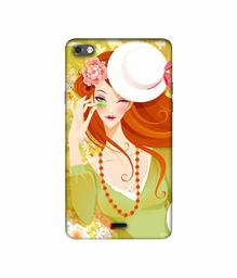 Amazon Brand - Solimo Designer Lady with Hat 3D Printed Hard Back Case Mobile Cover for Micromax Canvas Sliver 5 Q450