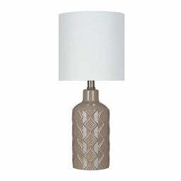 Amazon Brand – Ravenna Home Table Lamp with Diamond Pattern on Ceramic Base, Bulb Included, 18.25