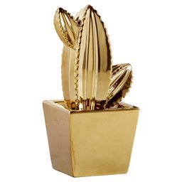 Amazon Brand - Rivet Electroplated Ceramic Cactus Figurine, 8.75