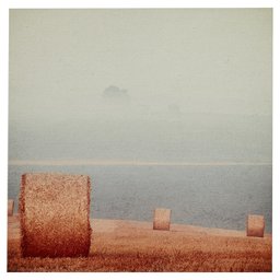 Amazon Brand – Stone & Beam Contemporary Gold and Grey Hay Bales Print Wall Art on Canvas, 30