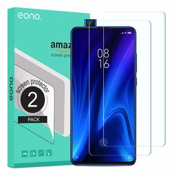 Eono [2-Pack Protector Pantalla Xiaomi Mi 9T, Cristal Templado Xiaomi Mi 9T, Vidrio Templado con [Alta Definición] [9H Dureza] [Sin Burbujas] [Anti-Huella] [2.5D Borde Redondo]