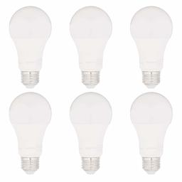 AmazonBasics 100W Equivalent, Daylight, Dimmable, 10,000 Hour Lifetime, A19 LED Light Bulb | 6-Pack (Renewed)