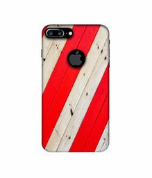 Amazon Brand - Solimo Designer Red and Cream Color Wood 3D Printed Hard Back Case Mobile Cover for Apple iPhone 7 Plus (Logo Cut)