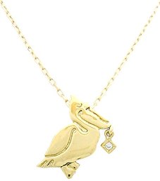 [An AJC Collection] an AJC Collection K18YG Bird Motif Necklace Pelican Natural Diamonds with ajn02yg