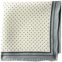 Buttoned Down 100% Silk Pocket Square handkerchiefs, White Dot, Taille Unique