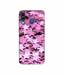 Amazon Brand - Solimo Designer Glitter Stars 3D Printed Hard Back Case Mobile Cover for Samsung Galaxy M21