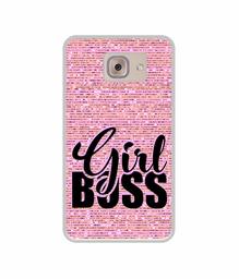 Amazon Brand - Solimo Designer Girl Boss On Pink Sparkle UV Printed Soft Back Case Mobile Cover for Samsung Galaxy J7 Max