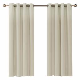 UMI Essentials 2 x Eyelet Curtains, beige, 180x140