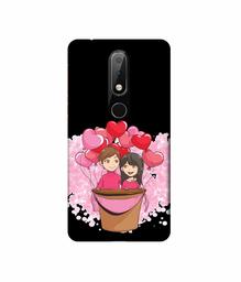 Amazon Brand - Solimo Designer Boy and Girl 3D Printed Hard Back Case Mobile Cover for Nokia 6.1 Plus