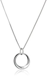 Sterling Silver Small Mobius Pendant Necklace 18