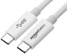 AmazonBasics USB Type-C to USB Type-C 3.1 Gen1 Adapter Charger Cable - 6 Feet (1.8 Meters) - White