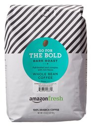 AmazonFresh Dark Roast Whole Bean Coffee, 32 Ounce