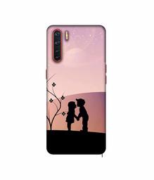 Amazon Brand - Solimo Designer Kiss-ing Couple 3D Printed Hard Back Case Mobile Cover for Oppo A91