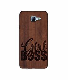 Amazon Brand - Solimo Designer Girl Boss On Wood 3D Printed Hard Back Case Mobile Cover for Samsung Galaxy A8 (2016)