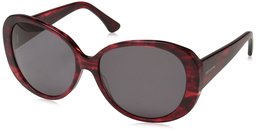 Obsidian Sunglasses for Women Fashion Oversized Round Frame 12, Bordeaux Horn, 58 mm