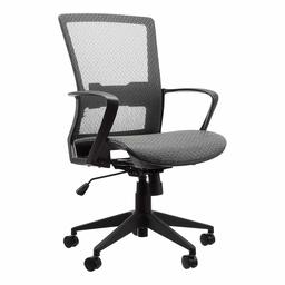 AmazonBasics Mid-Back Mesh Chair, with Contoured Mesh Seat for Extra Breathability - Grey (Renewed)