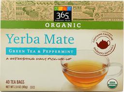 365 Everyday Value, Organic Yerba Mate with Green Tea & Peppermint (40 Tea Bags), 2.82 Ounce