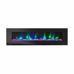 AmazonBasics Wall-Mounted Recessed Electric Fireplace - 60-Inch