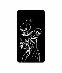 Amazon Brand - Solimo Designer Skull Flower 3D Printed Hard Back Case Mobile Cover for Microsoft Lumia 540