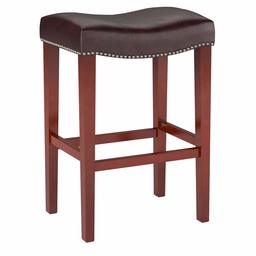 Amazon Brand – Ravenna Home Faraday Saddle Nailhead Bar Stool, 30.5