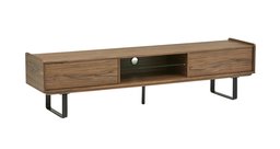 Amazon Brand – Rivet Industrial Metal Leg TV Media Console, Walnut