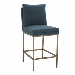 Amazon Brand – Rivet Lundberg Contemporary Upholstered Counter-Height Barstool with Brass Legs, 40.6